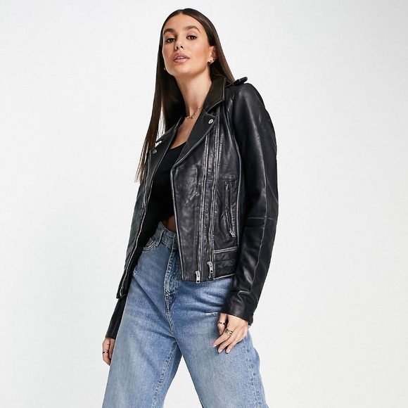 NWOT‼️ BARNEYS Originals Tall Beppe Black Leather Jacket (Size 6)